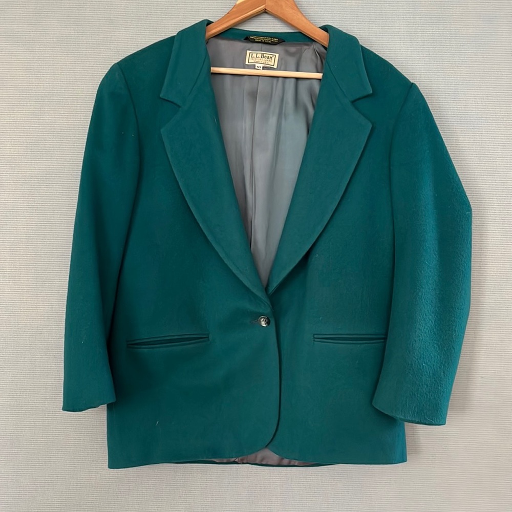 LL Bean emerald wool jacket blazer size 10